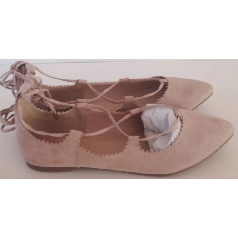 Just Fab Josefa Shoes with leg straps 10 NWB Nude